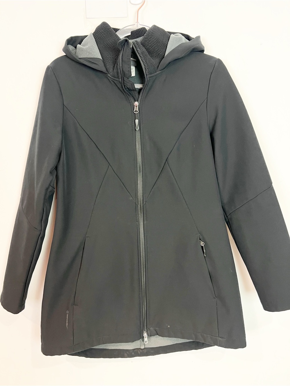 CHAMPION BLACK VENTURE DRY ZIP FRONT HOODED FLEECE LINED JACKET SZ MEDIUM